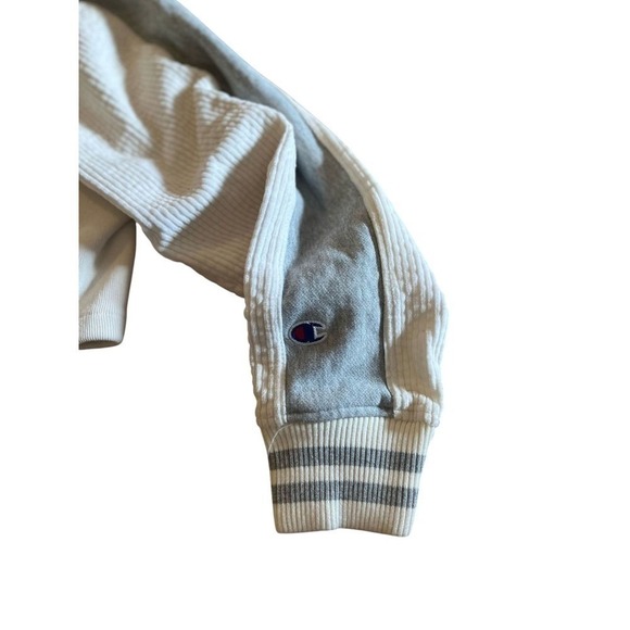 Champion Corduroy Cropped Hoodie Pullover Sweatshirt SZ Med - Picture 3 of 3